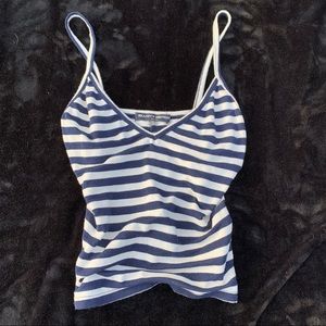 Brandy Melville blue and white tripped tank top💙